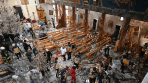 The United Nations has issued a strong condemnation of the bombing of a church in Damascus, as the death toll has increased to 25